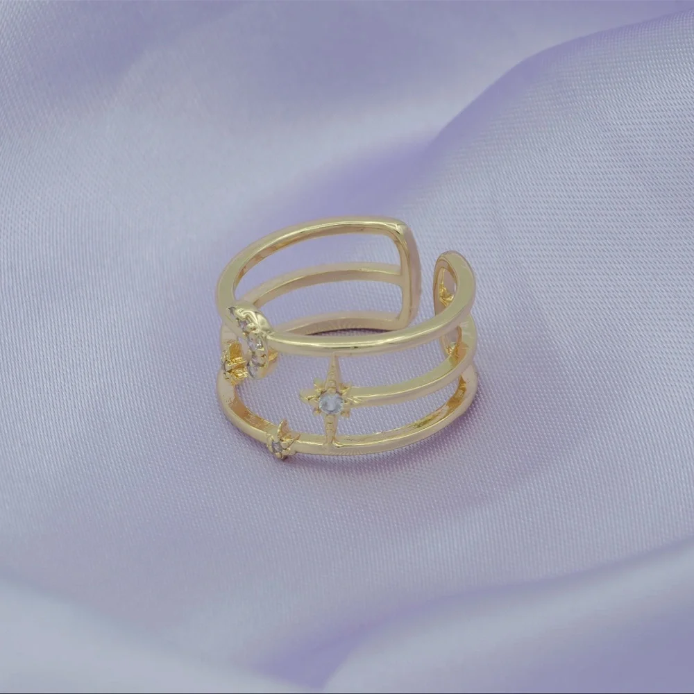 Gold Stars Celestial Gold Ring